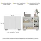 Gabinete Banheiro 3 Portas 90cm Multimóveis Mp5031 Branco/pre