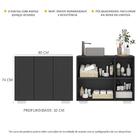 Gabinete Banheiro 3 Portas 90cm Multimóveis Mp5031 Preto/bran