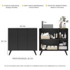 Gabinete Banheiro 3 Portas Retrô 90cm Multimóveis Mp5030 Preto