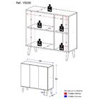 Gabinete Banheiro 3 Portas Retrô 90cm Multimóveis V5030