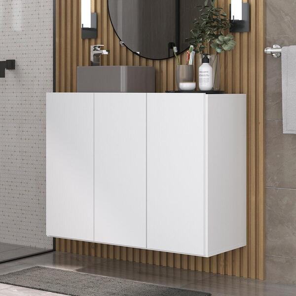 Gabinete Banheiro 3 Portas Suspenso 90cm Multimóveis Mp5029 B