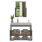 Gabinete Banheiro 60cm 2 Portas Com Cuba E Espelheira Multimó