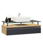 Gabinete Banheiro 60cm Ametista Freijó/titanium