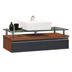 Gabinete Banheiro 60cm Ametista Natura/titanium