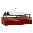 Gabinete Banheiro 60cm Ametista Natura/vinho