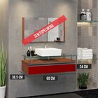 Gabinete Banheiro 60cm Ametista Natura/vinho