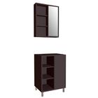 Gabinete Banheiro 60cm Julia Grafite Espelheira Com Balcão Co