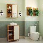 Gabinete Banheiro 60cm Julia Mel Arenas Espelheira E Balcão C