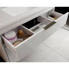 Gabinete Banheiro 60cm Porta Reflecta Com Pia Azaleia Amendo/