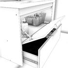 Gabinete Banheiro 60cm Porta Vidro Com Pia Lavanda Amendoa/br