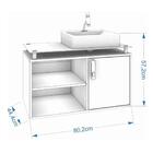 Gabinete Banheiro 80cm Com Cuba E Porta Braga Mgm Amendoa/off