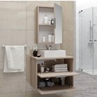 Gabinete Banheiro 80cm Com Cuba Sobrepor E Espelheira Rubi Ga