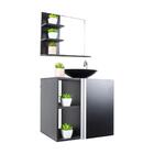 Gabinete Banheiro– Armário+cuba+espelheira Harpia Preto 55cm