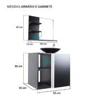 Gabinete Banheiro– Armário+cuba+espelheira Harpia Preto 55cm