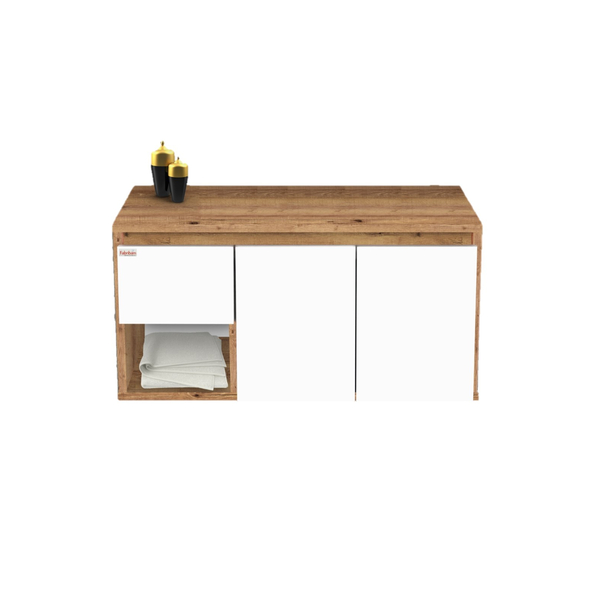 Gabinete para Banheiro Apollo 50x90x42 Antiqua Fabribam Branco