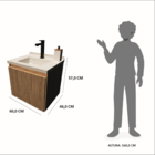 Gabinete para Banheiro com Cuba 45x45x60cm Ripado Berlin Leblon 60 Cerocha