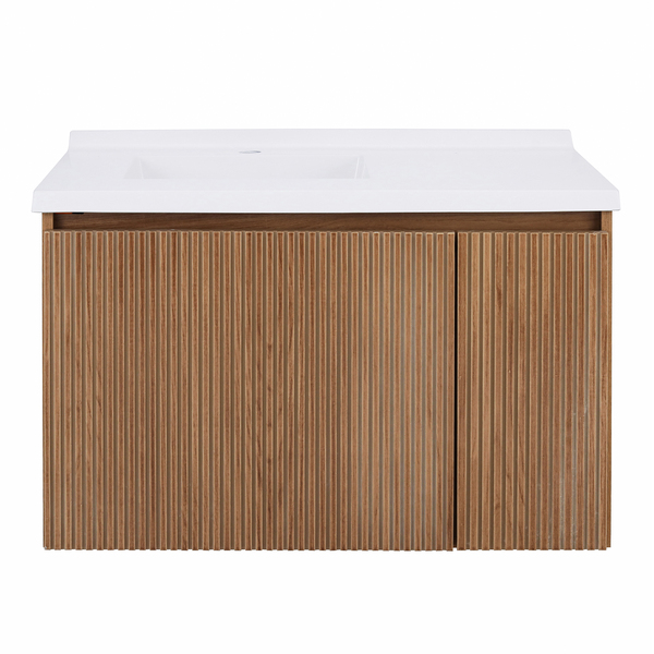 Gabinete para Banheiro com Cuba 45x45x80cm Ripado Berlin Leblon 80 Cerocha