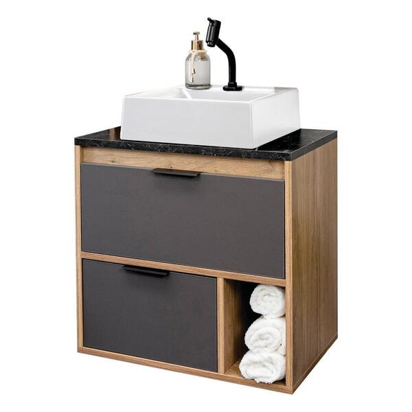 Gabinete Banheiro Com Cuba 56cm 1 Porta 1 Gaveta 1 Nicho Elís