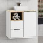 Gabinete Banheiro Com Cuba 56cm 1 Porta 2 Gavetas 1 Nicho Ecl