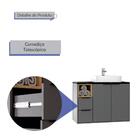 Gabinete Banheiro Com Cuba 76cm 3 Portas 1 Nicho Nevoa Estila