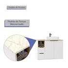 Gabinete Banheiro Com Cuba 76cm 3 Portas 1 Nicho Nevoa Estila