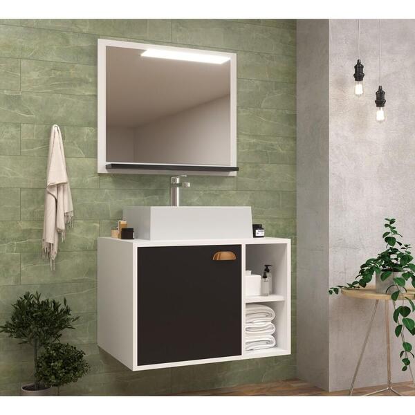 Gabinete Banheiro Com Cuba E Espelheira 60cm Multimóveis Cr10