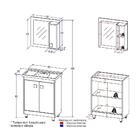 Gabinete Banheiro Com Cuba E Espelheira 60cm Multimóveis Cr10