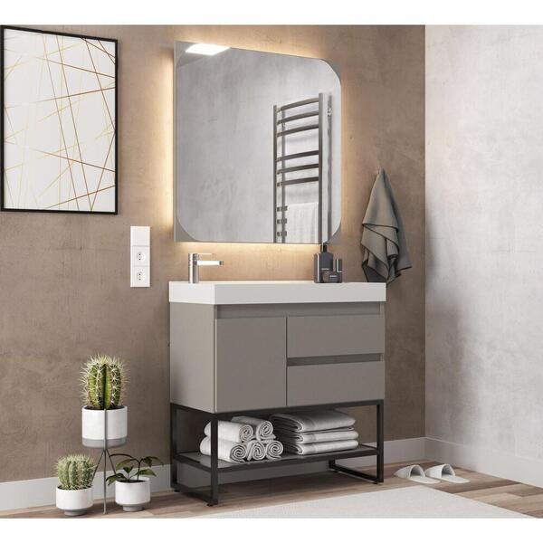 Gabinete Banheiro Com Cuba E Espelheira 80cm Multimóveis Cr10