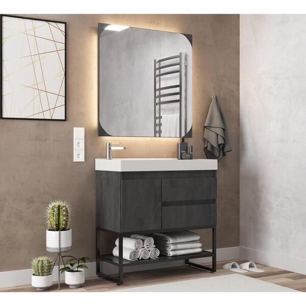 Gabinete Banheiro Com Cuba E Espelheira 80cm Multimóveis Cr10