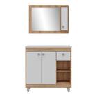 Gabinete Banheiro Com Cuba E Espelheira 80cm Multimóveis Cr10
