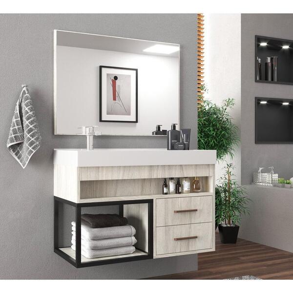 Gabinete Banheiro Com Cuba E Espelheira 80cm Multimóveis Vcr1