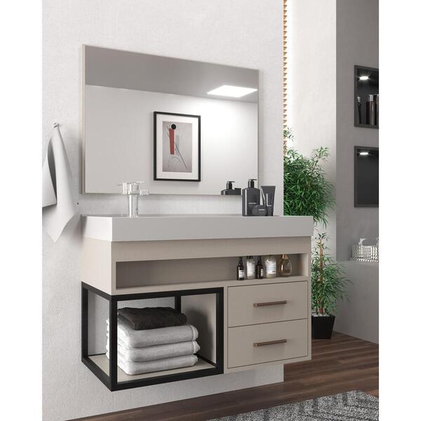 Gabinete Banheiro Com Cuba E Espelheira 80cm Multimóveis Vcr1