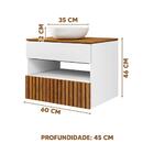 Gabinete Banheiro Com Cuba E Espelho 60 Cm Branco Naturalle R