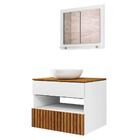 Gabinete Banheiro Com Cuba E Espelho 60 Cm Branco Naturalle R