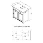 Gabinete Banheiro Com Tampo 2 Pt 2 Gv 85 Cm Bn04 Dtall