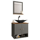 Gabinete Banheiro Deli Concava Prt Torneira Valv Click Black