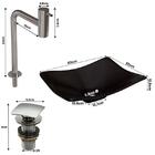 Gabinete Banheiro Deli Concava Prt Torneira Valv Click Inox