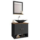 Gabinete Banheiro Deli Concava Prt Torneira Valv Click Inox