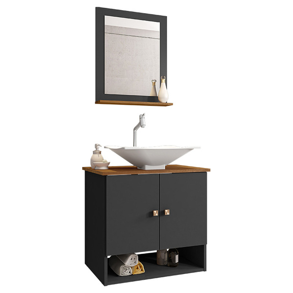 Gabinete Banheiro Deli Cuba Concava Bco Torneira Dl08 Val