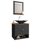 Gabinete Banheiro Deli Cuba Concava Preto Tor DL08 Val ABS