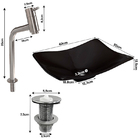 Gabinete Banheiro Deli Cuba Concava Preto Tor DL08 Val ABS