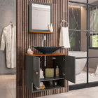 Gabinete Banheiro Deli Cuba Concava Preto Tor DL08 Val ABS