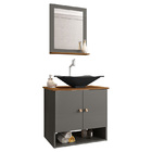 Gabinete Banheiro Deli Cuba Concava Preto Tor DL08 Val ABS