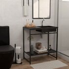 Gabinete Banheiro Ferro Iron Black 80x45 Cm