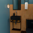 Gabinete Banheiro Ferro Los Angeles 40x30cm Cuba Preto Fosco