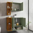 Gabinete Banheiro Ibiza 2 Portas Cuba E Armario Espelheira