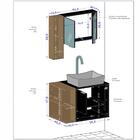 Gabinete Banheiro Ibiza 2 Portas Cuba E Armario Espelheira