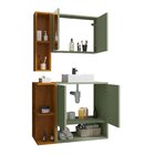 Gabinete Banheiro Ibiza 2 Portas Cuba E Armario Espelheira Ma