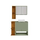 Gabinete Banheiro Ibiza 2 Portas Cuba E Armario Espelheira Ma