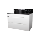 Gabinete Banheiro Jazz Tampo Vidro Branco 80cm C/ Cuba Mazzu